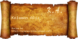 Kelemen Aliz névjegykártya